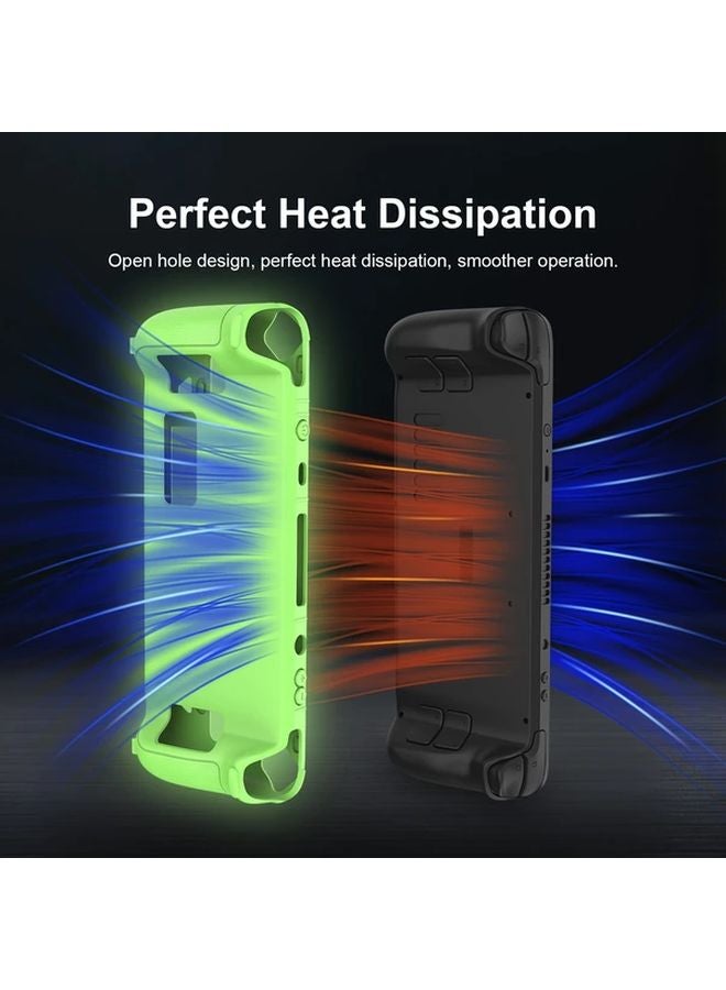 Luminous Green Shockproof Dustproof Silicone Case With 4 Button Caps For Steam Deck - Image 5